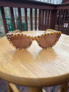Women’s DIFF Patterned Cat Eye Sunglasses - Brown Lenses